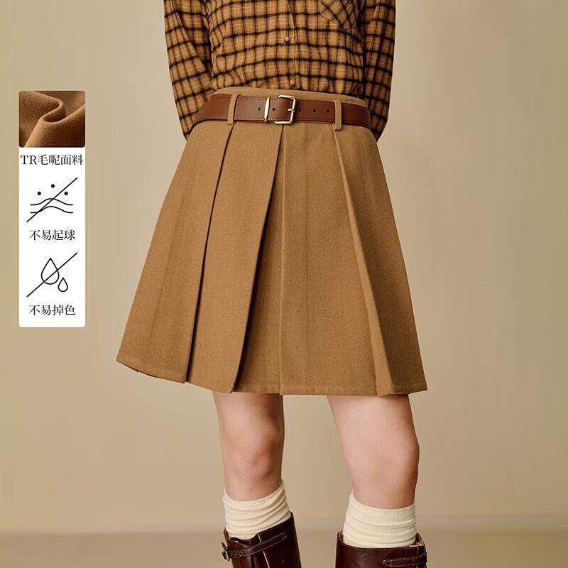 INMAN Women s High-Waisted Pleated A-Line Skirt XL