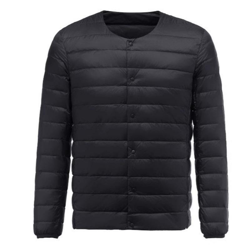 New Light and Thin Down Jacket Men's Round Neck Variable Neck Liner Down Jacket Medium Green Inner Guarantee