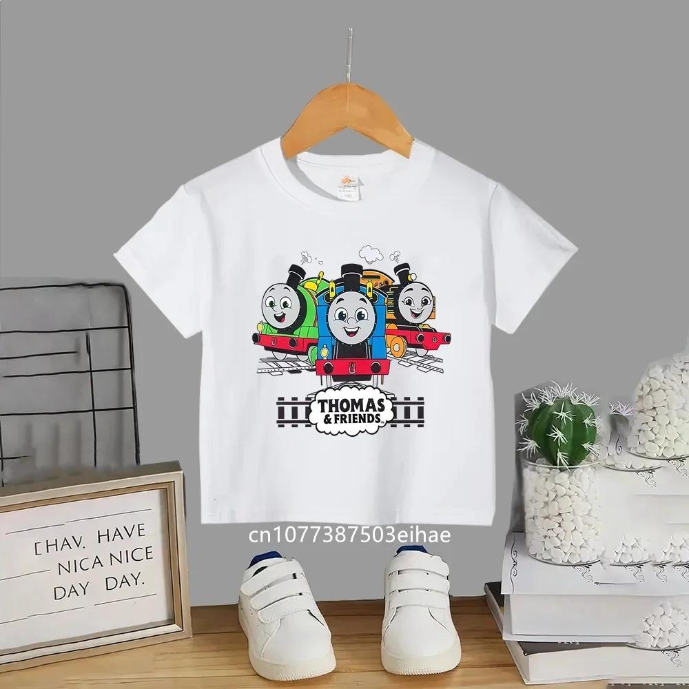 

Thomas the Train Kids Short Sleeve T-shirt Summer Casual Breathable Comfortable Relaxed Design Top for Boys And Girls 110