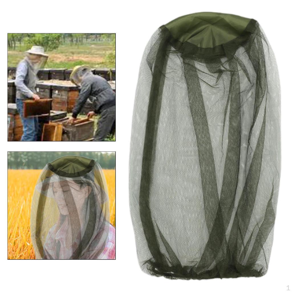 Mosquito Head Net Mesh Face Hat Cover Neck Fly Netting Removable