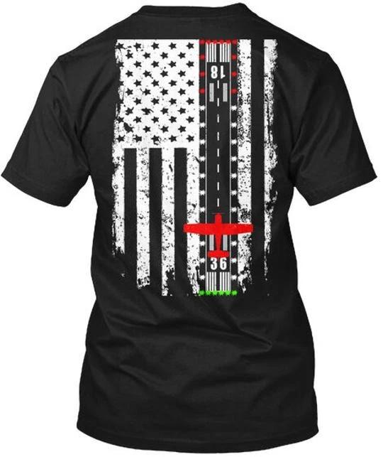 

Aviation Runway Flag N S E W 18 36 T shirt Made in the USA Size to 5XL M