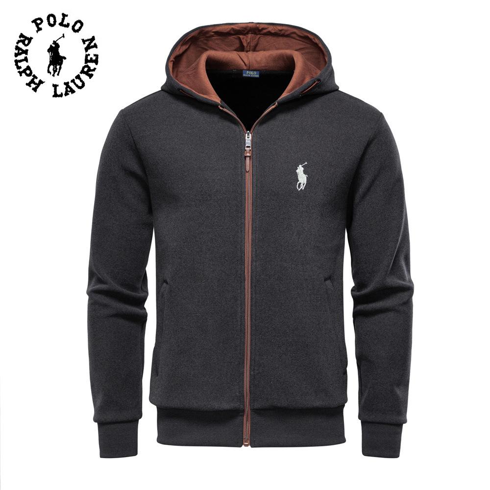 Polo Ralph Lauren 2025 Autumn and Winter Embroidery New Men's Hooded Sweatshirt with Plush Insulation, High-quality Color Blocked Men's Top