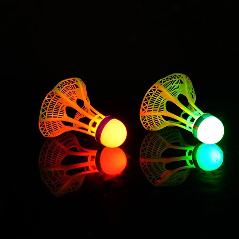 3Pcs Red Light Badminton LED Glow in The Dark Badminton Shuttlecocks Windproof Birdies Ideal for Practice Nighttime Play