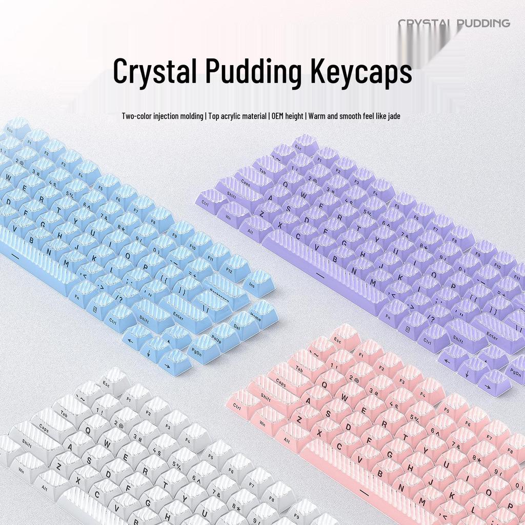 XVX Crystal Jelly 113-Unit Two-Color Mechanical Keycaps with Side Engraving