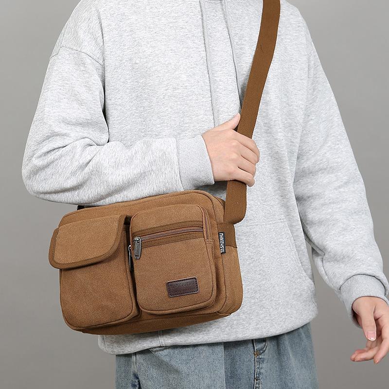 Men Canvas Shoulder Bags Casual Tote Travel Men's Crossbody Bag Luxury Messenger Bags Fashion High Quality Handbag