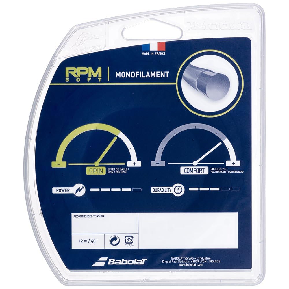 Babolat Tennis Single RPM Soft 241146 Gray 125 String, String, (RPM SOFT) 125, Gray, (125g)