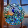 Peacock Sun Catcher. Dyed window hanging, a lovely gift for ladies & holiday decor.