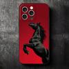 Black Horse Galloping Soft Phone Case for iPhone 16 16E 17 Air 15 Pro Max 14 Plus 13 Mini 11 12 7 Black Cover Back Shell