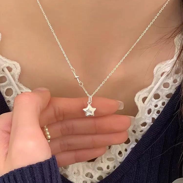 Shiny Star Necklace: Japanese & Korean Style Clavicle Chain for Women