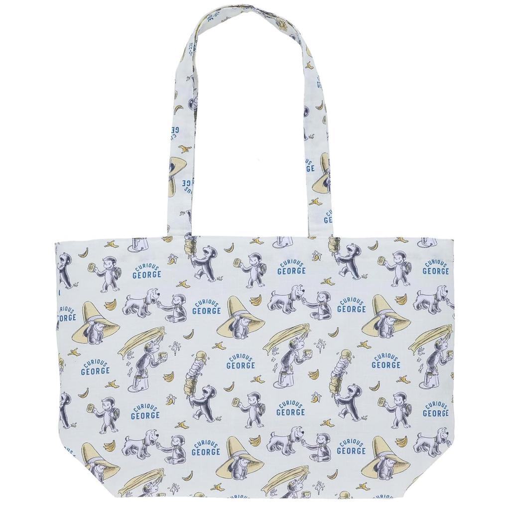 Marushin Tote Bag with Curious Gentle Tote Tote 4765030500 Gusset, George, Shade, George, Anime, Monkey, Girls, Boys, Bag, Women's Bag, Handbag,