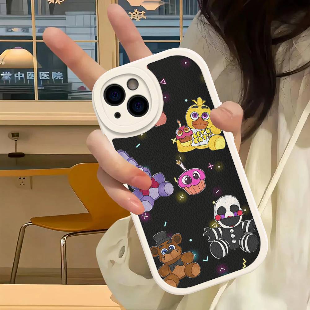 

Fnaf Five-nights-At-Freddys Anime Leather Phone Case For IPhone 16 15 14 17 Pro Max 11 12 Mini Plus Soft Shell iphone X