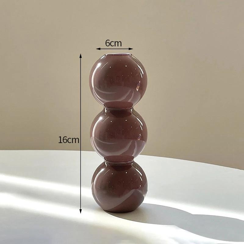 Bubble Glass Flower Vase Ins Crystal Ball Bottle Colorful Art Flower Ware Hydroponics Desktop Ornaments Creative Home Decor