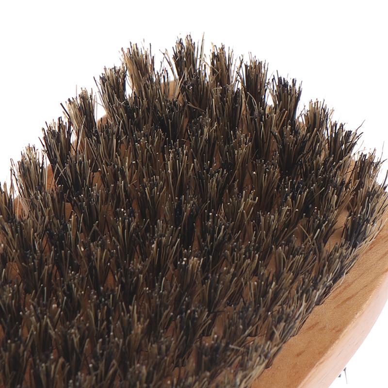 1X Mens Boar Bristle Hair Brush Wooden Curly Wave Brush Styling Beard Hairbrush