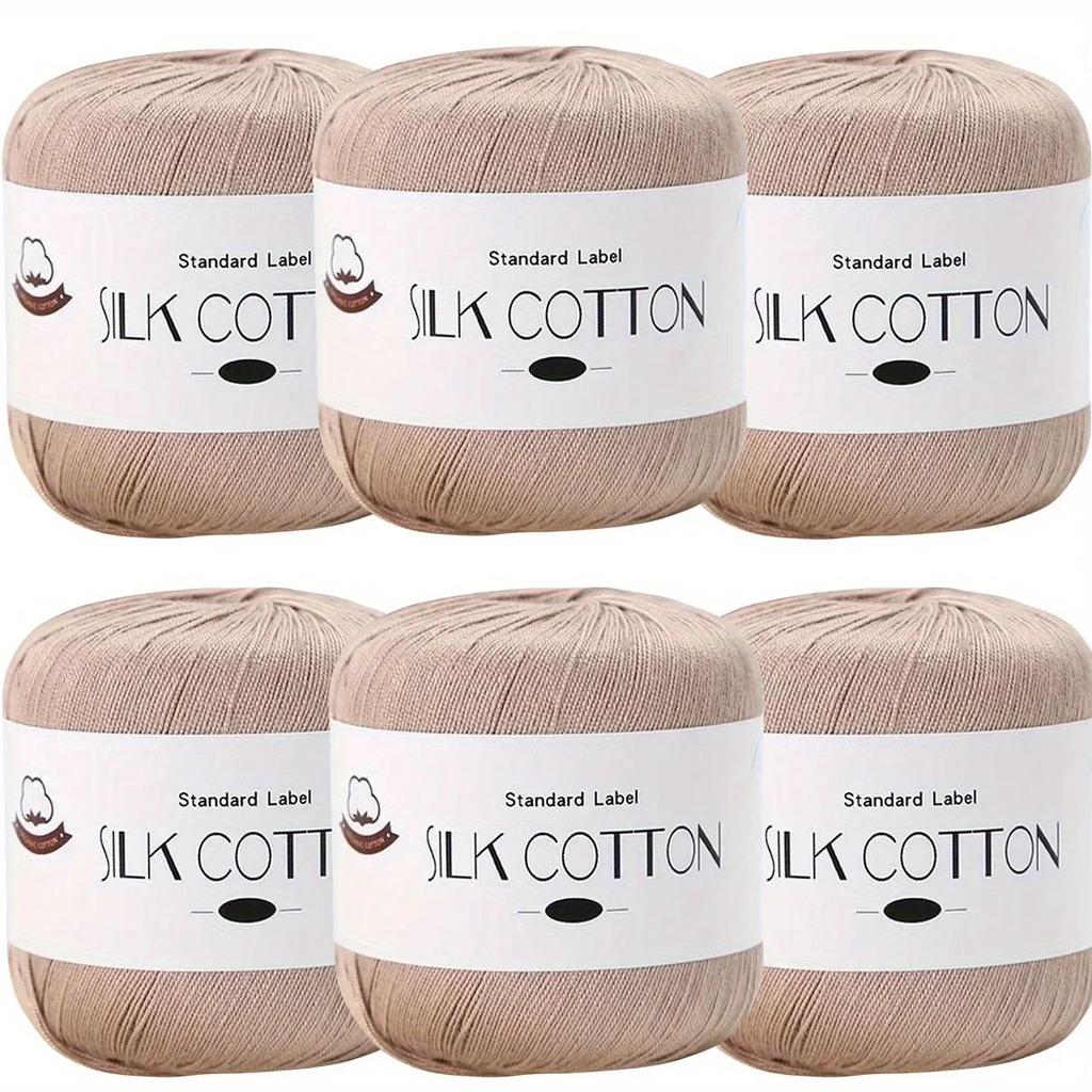 Silk Cotton Yarn - Fine Lace Thread for Crochet, Knitting Sweater,Shawls, Scarves, and DIY Crafts, Soft Durable Yarn 1.76oz/pc