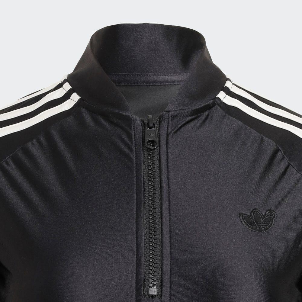 Adidas Originals Trefoil Solid Slim-Fit Short-Sleeve Bodysuit Women Bodysuit Black IL8520