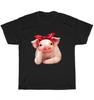Pig With Red Bandanna Pig Bandana Farm Animal Lover T-shirt Unisex Tee Gift NEW