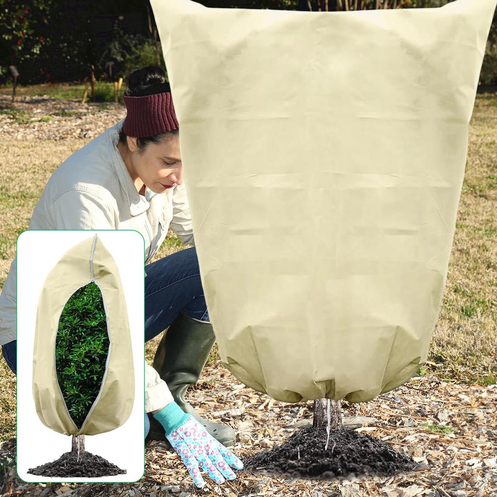 Plant Cold Cover, Drawstring Cold Cover, Frost Resistant Thickened Non Woven Fabric, Plant Warmth