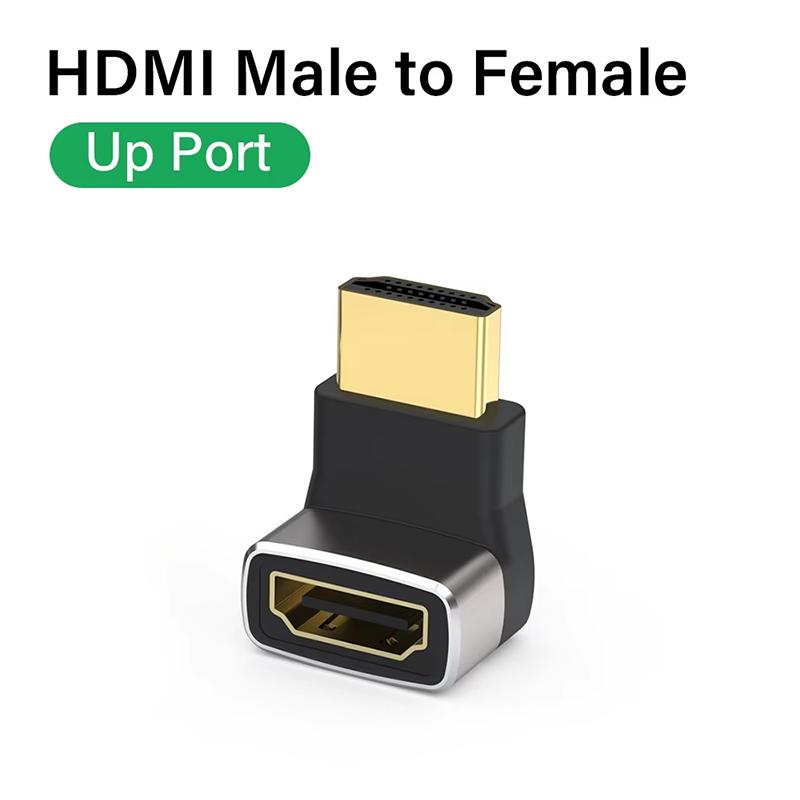 8K HDMI 2.1 Cable Adapter 90 Degree Right Angle Male To Female Connector 4K 8K HDMI Extender for TV Stick PS4 PS5 Xbox PC Laptop