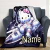 Customizable HelloKitty14 Throw Blanket – Personalized Name, All-Season Cozy Snug Blanket, Machine Washable, Personalized Blanket