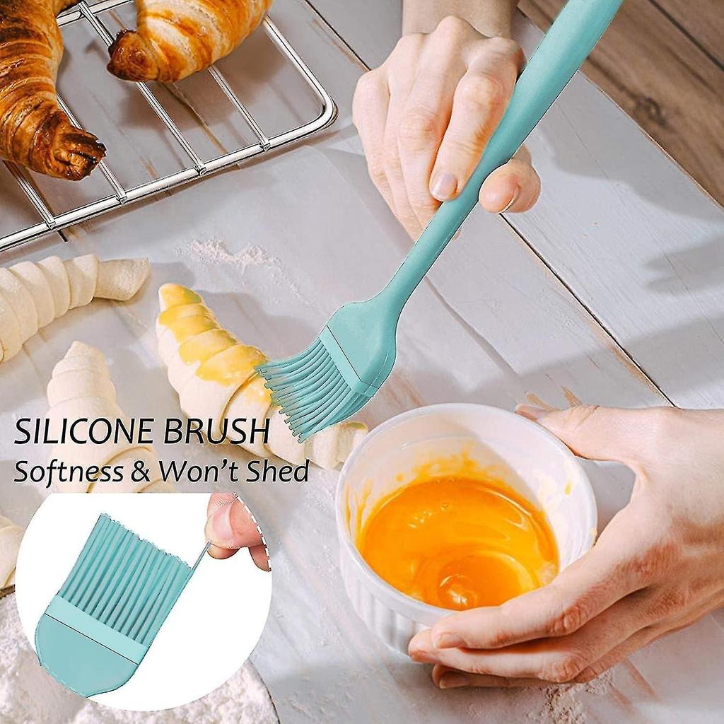 3pcs Kitchen Spatula Pastry Brushes and Heat Resistant Silicone Spatula - Silicone Utensils Set of 3
