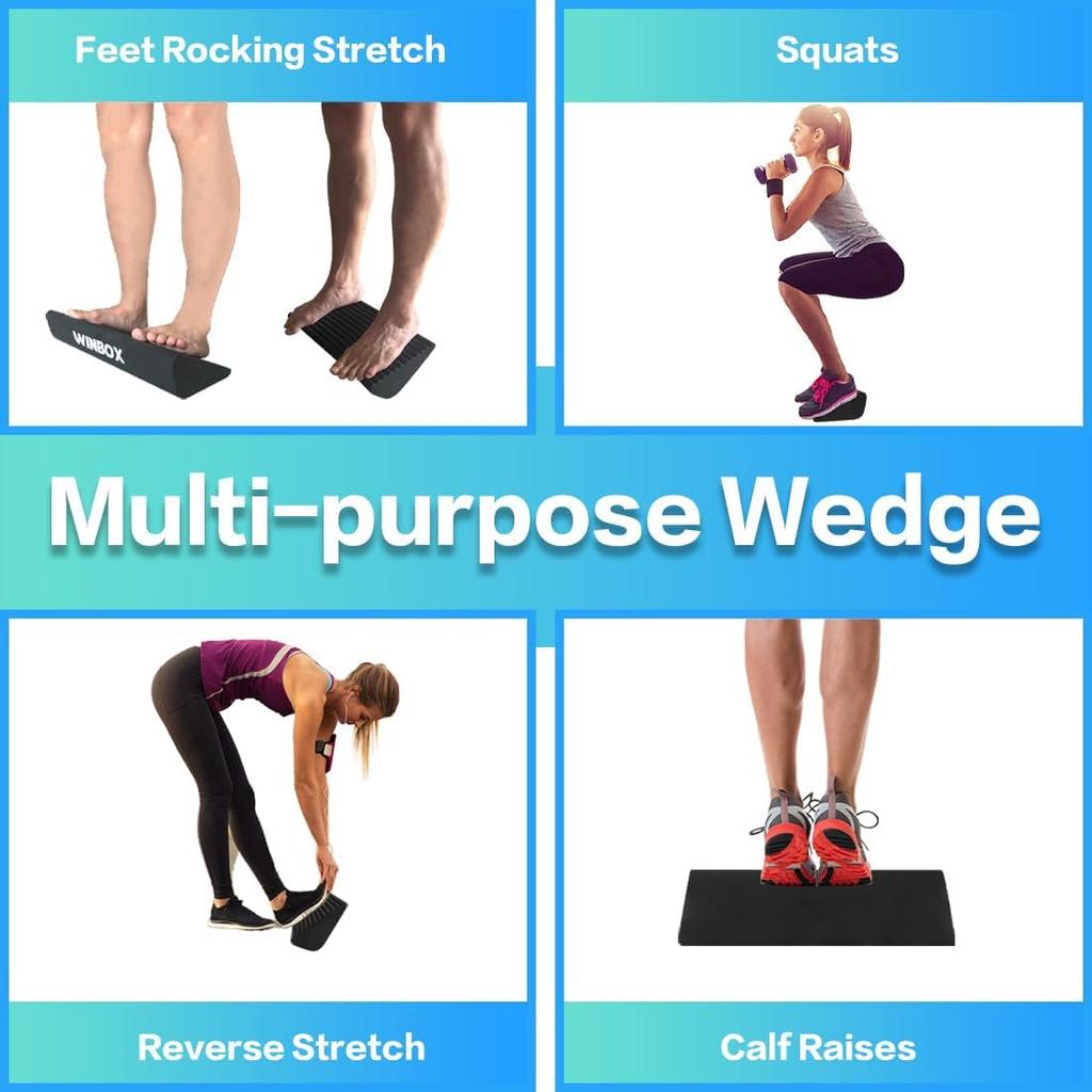 Squat Wedge and Slant Board for Calf Stretching, Foot Stretcher for Physical Therapy, Calf Stretcher for Improving Mobility Balance and Strength