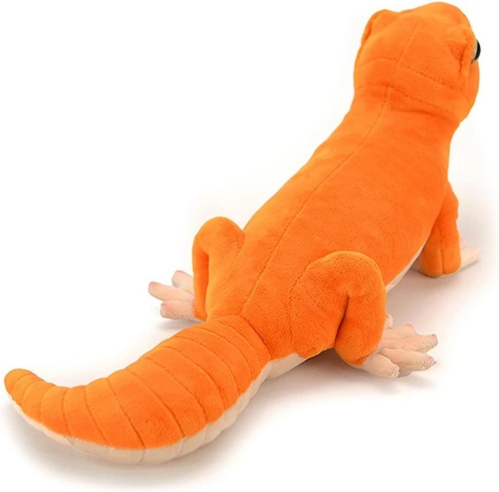 Reptile Lizard Plush Toy Realistic Gecko Orange Lizard Toy Tentacle Soft Cute Fat Tail Gecko Stuffed Animal Throw Pillow Birthday Ornament 16 Inch