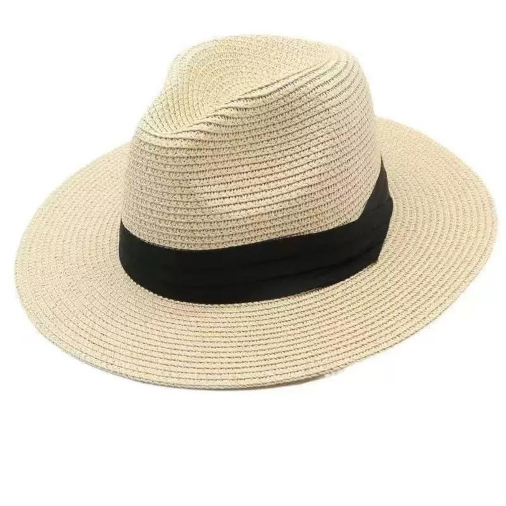 Breathable Summer Sun Hat Flat Brim Beach Cap Classic Jazz Hat  Travel