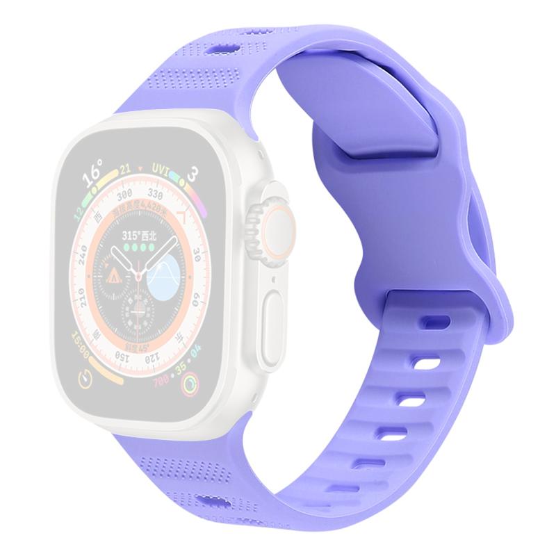 Watch Strap for Apple Watch Series 10 42mm/9 8 7 41mm/SE (2023) SE (2022) SE 6 5 4 40mm/3 2 1 38mm Silicone Watch Band Butterfly Buckle Wrist Strap