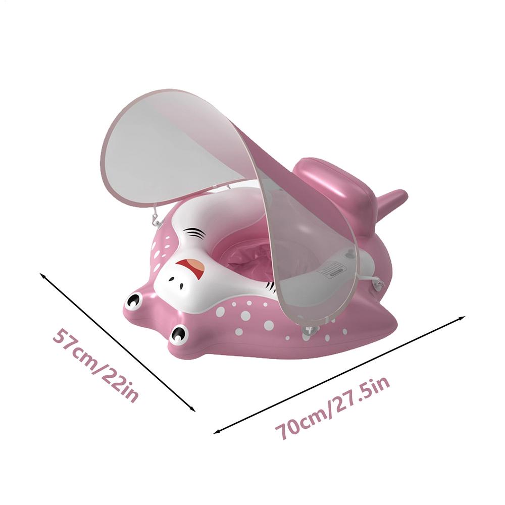 Pool Float Seat Swimming Ring Inflatable Infant Swimming Ring Kids Water Float Training Equipment with Sun Canopy for 6-36 Month
