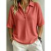 BFCCQB Women's Fashion Casual Summer Spring POLO Neck Short Sleeve  Blouses & Shirts