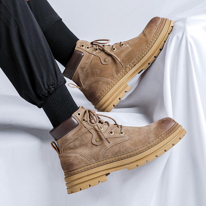 Martin Stiefel Herren Herbst Britischer Stil Retro Sommer Workwear Big Head Lederstiefel Kauf und Zahlung High-Top Fallschirmjägerstiefel 26223-R