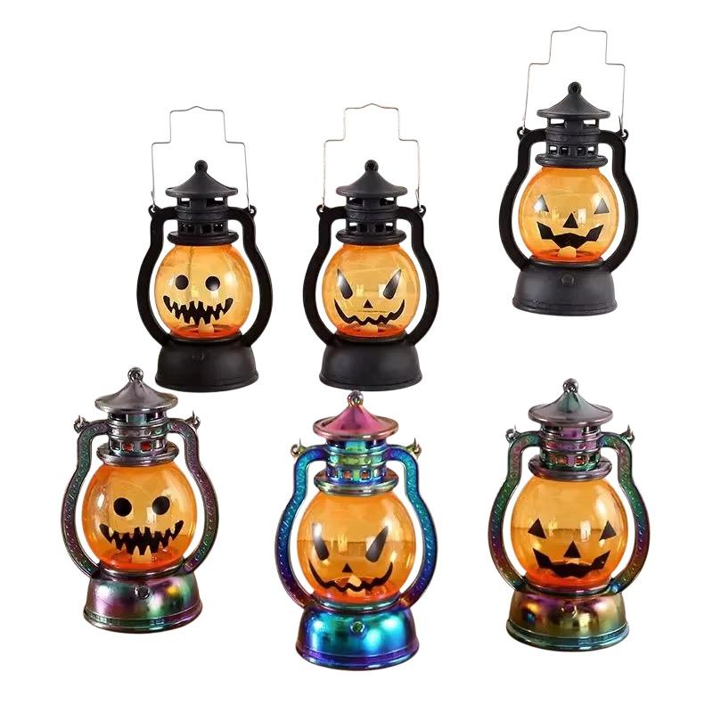 Mini Halloween Pumpkin LED Lantern With Warm Flickering Light For Halloween Home Party Tabletop Decor Gifts