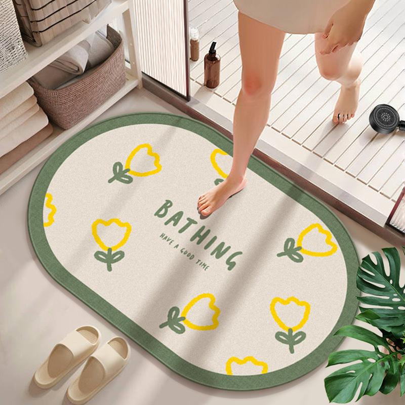 Water-absorbing and Non-slip Bathroom Floor Mat, Diatom Mud Floor Mat At the Door of the Bathroom, Kitchen Entry