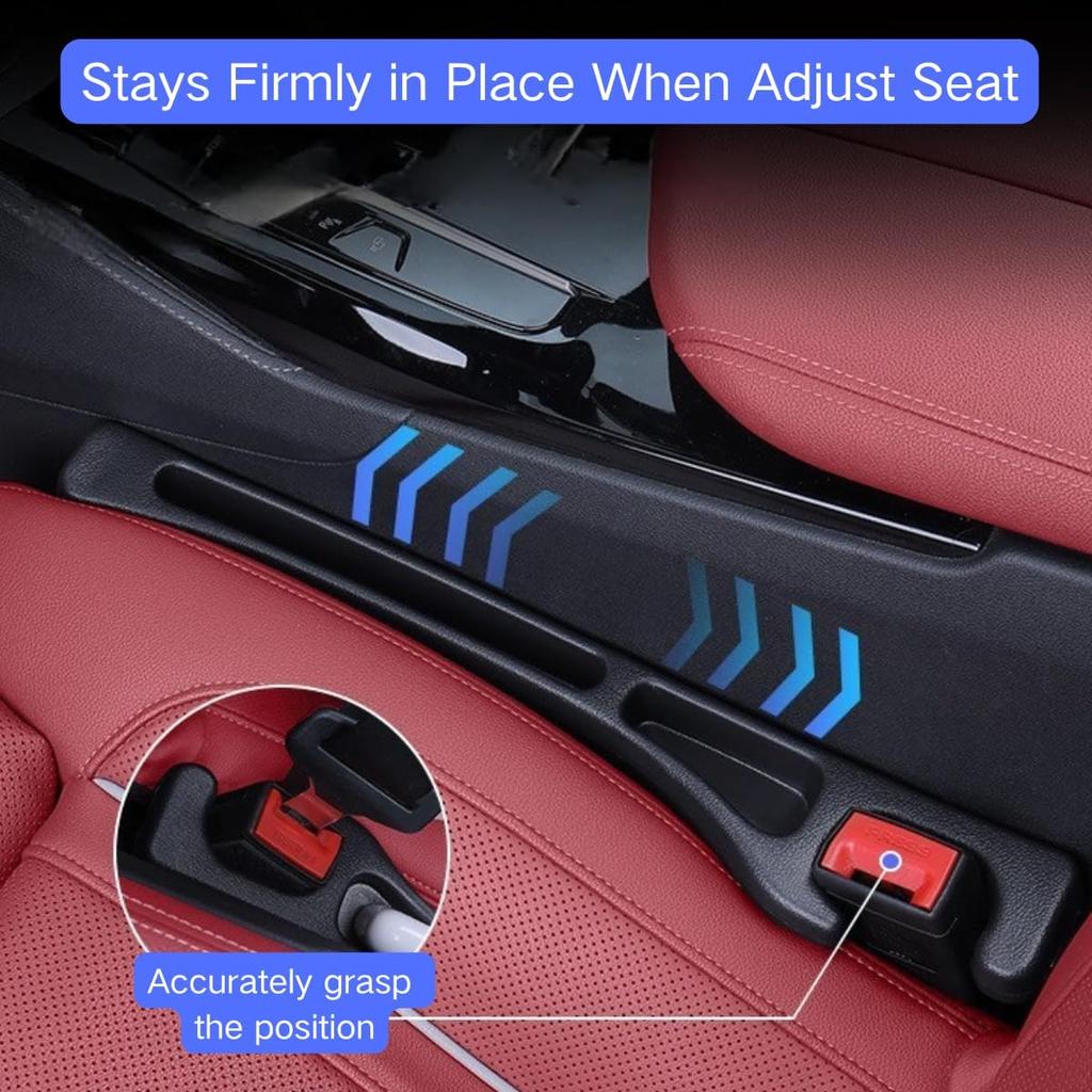 2PCS Car Seat Gap Filler, Universal No Drop Seat Guard Organizer, Stocking Stuffers For Men Women, Car Accessories Between Seat & Console For Car,