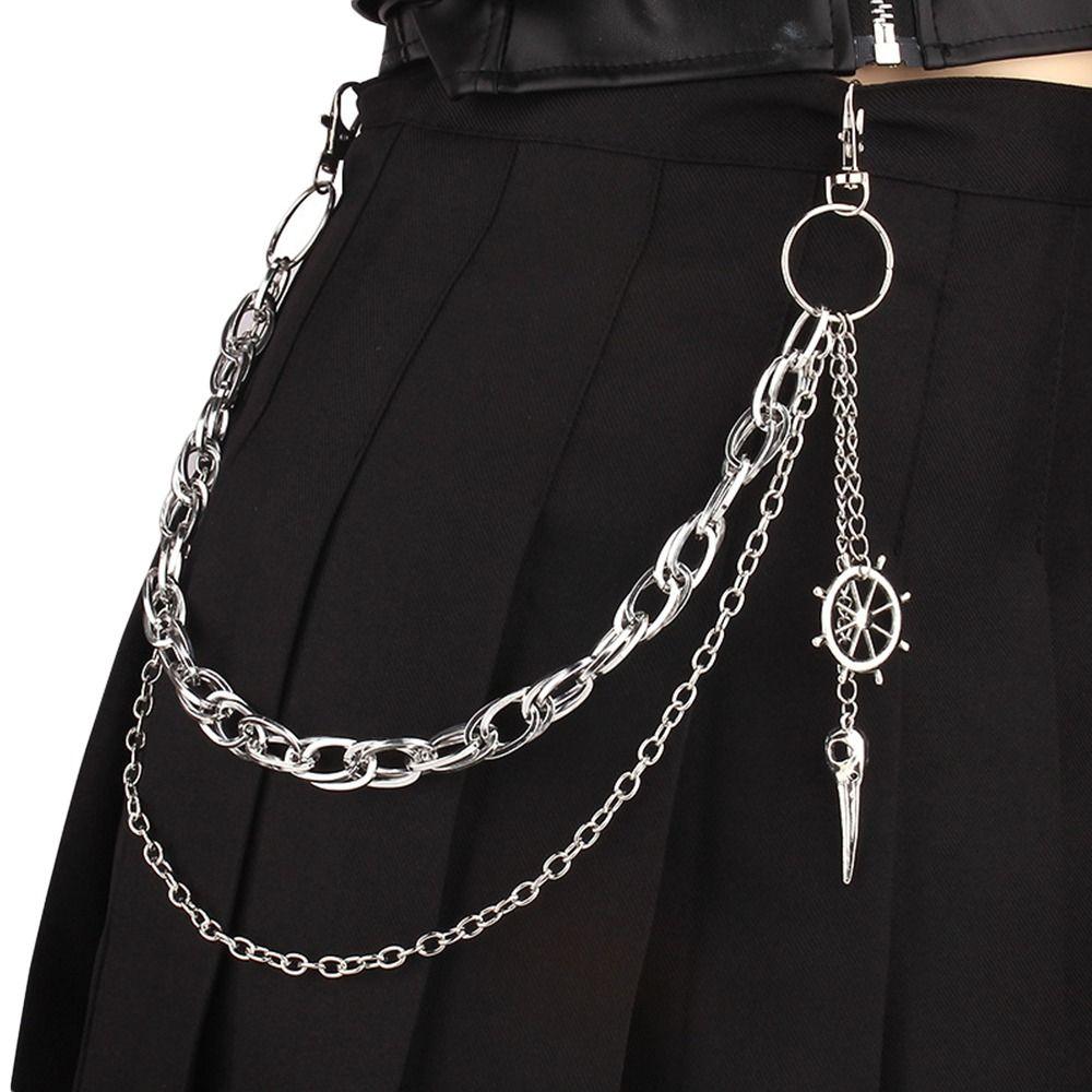 Punk Rock Waist Chain Metal Pants Belt Chains Fashion Pendant Pant Chain  for Men Women