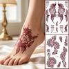 Legs Arm Temporary Tattoo Red Mehndi Stickers Red Henna Tattoo Decals Henna Tattoo Stickers  Girls