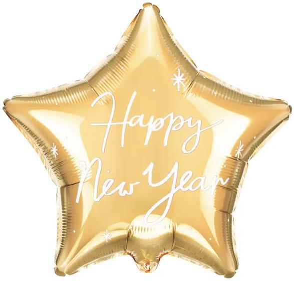 Balon Foliowy Gwiazdka Happy New Year 47X50 Cm