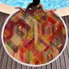 Marble Geometric Pattern Round Beach Towel, Soft Yoga Meditation Mat Picnic Rug Microfiber Lightweight Beach Towels for Boy Girl