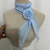 Detachable Silk Scarf Thin Floral Chiffon Scarves Fashion Neck Cover  For Women Lady Girls Female