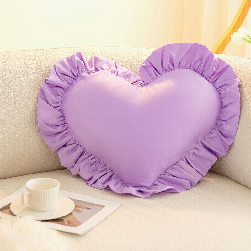 1PC Heart Pillowcase Cushion Soft Velvet/lace Pillow Cover Decorative Girl Princess Room Decoration Sofa Living Room for Love