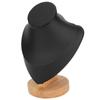 Necklace Display Holder Log Flannel PU Leather Necklace Holder Stand for Retail Store Black