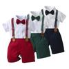 British Gentleman Summer Children's Shorts Set: Short-Sleeved Formal Wear for Boys.