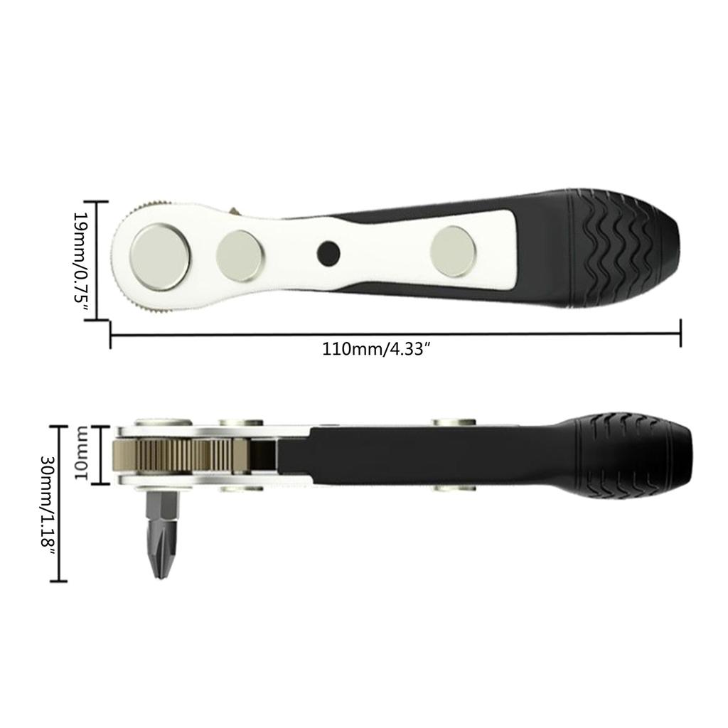 1/4Inch Ratchet Wrench Drive Ratchet Socket Wrench Tool Multi-funtion Quick Release DIY Hand Tool Ratchet Handle Wrench