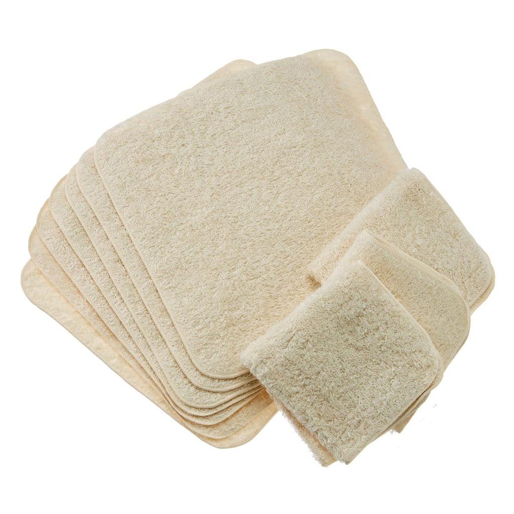 Organic Handkerchiefs, 10-Piece Set, Made in Japan, Senshu Towels (Approx. 20 x 20 cm), Off-White