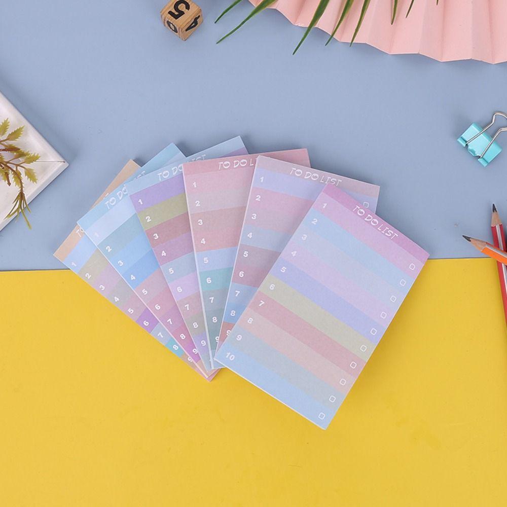 50 Sheets Multicolors Rainbow Sticky Notes Rainbow To Do List Notepad  School
