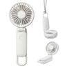 RHYTHM Handy Fan 2025 High Airflow Quiet 3WAY 5 Wind Speed Levels Compatible Carabiner Strap Included Small Portable Fan Silky Wind Mobile Light Gray