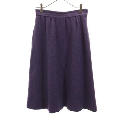 90s Made In Japan Wool Old Herringbone Knee Length Skirt 12 Women Used