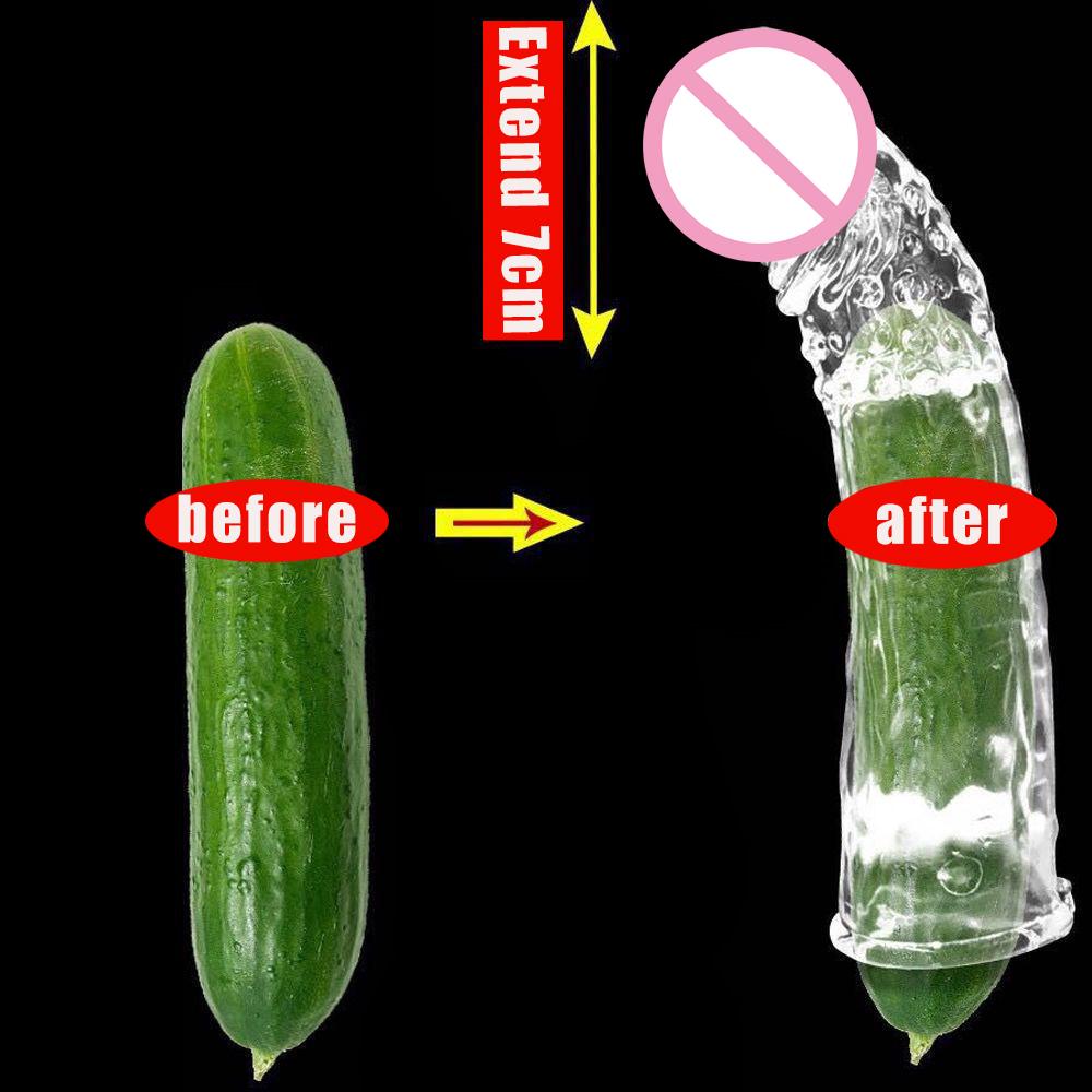 Pánské kondomy prodlužující rukávy prodlužující penis Opakovaně použitelné dildo Enhancer Sexuální hračky pro muže Hubička na oddálení ejakulace
