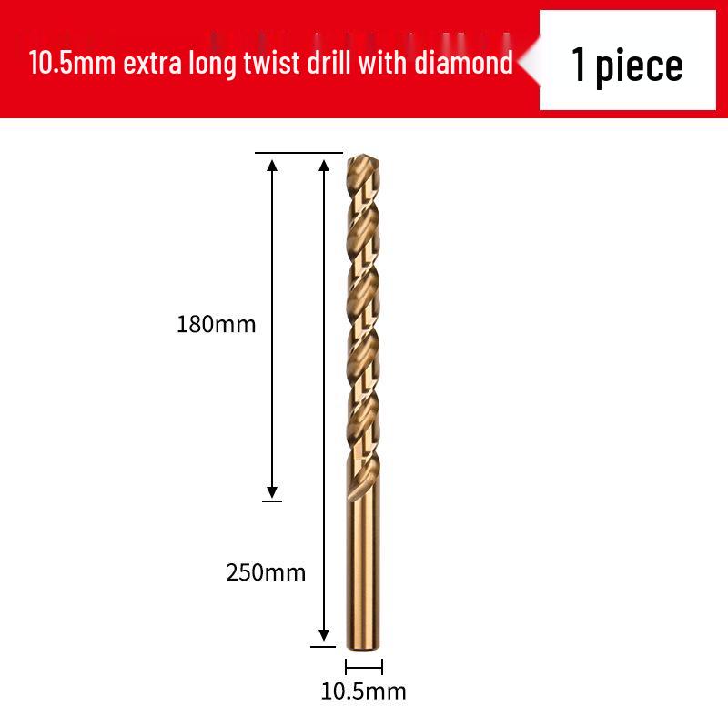 Cobalt Extra-Long High-Strength Alloy Twist Drill Bit for Stainless Steel and Woodworking