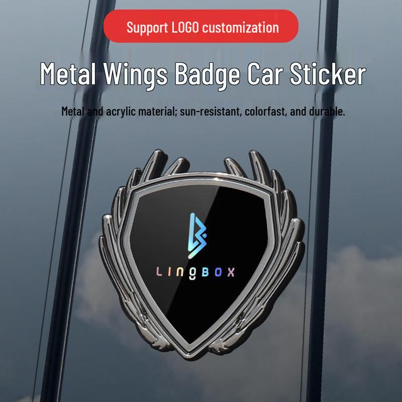 Lingbao Car Metal Badge Sticker for Body, Window, & Trunk Decoration